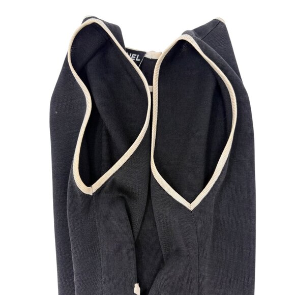 CHANEL Vintage 96C CC Mark Long One-piece Dress #40 Black [106478] - Picture 10 of 14